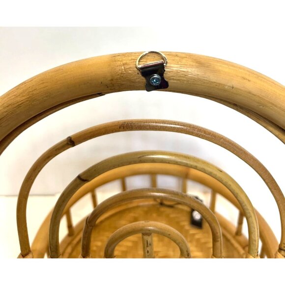 Accent Decor Rattan Rainbow Wall Mount Wicker Shelf & Hanging Basket Organizer - Picture 7 of 8